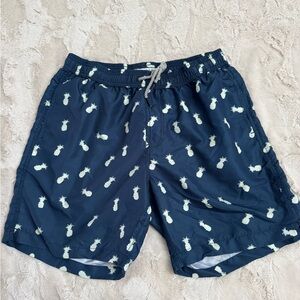 Maamgic dark clue &  light sage Pineapple Print Swim Shorts men’s large NWT